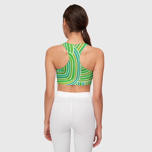 Женский спортивный топ Абстрактный узор зеленый / 3D-принт – фото 4
