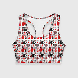 Женский спортивный топ Много матрешек