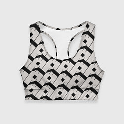 Топик спортивный женский Три буквы: чёрные, цвет: 3D-принт