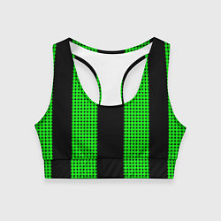 Топик спортивный женский Color background black green, цвет: 3D-принт
