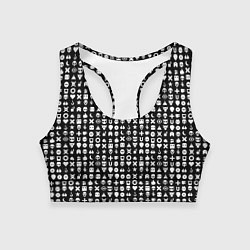 Женский спортивный топ Любовь смерть и роботы, глитч символ паттерн