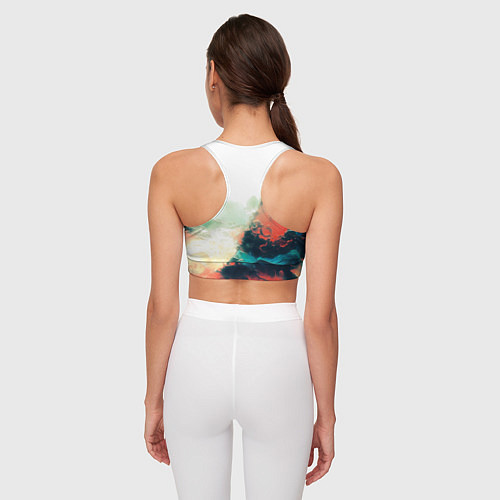 Женский спортивный топ Абстракция с плавными формами краски / 3D-принт – фото 4
