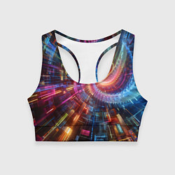 Топик спортивный женский Fractal neon spiral - ai art fantasy, цвет: 3D-принт