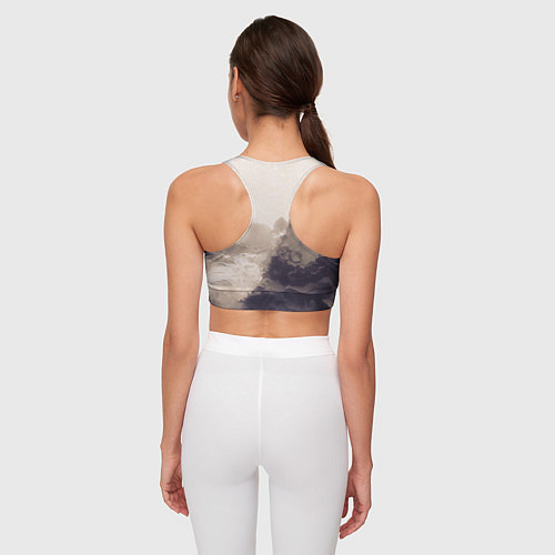 Женский спортивный топ Сепия абстрактная горная река / 3D-принт – фото 4
