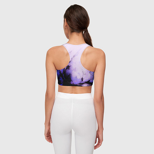 Женский спортивный топ Взрывной индиго светлый / 3D-принт – фото 4