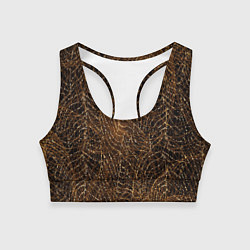 Топик спортивный женский Золотая сеть, цвет: 3D-принт