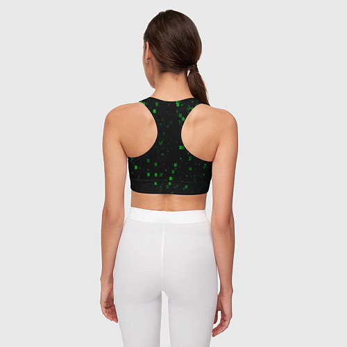 Женский спортивный топ Color green khaki / 3D-принт – фото 4