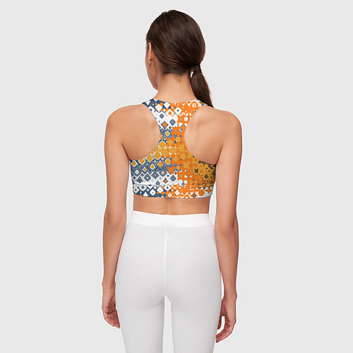Женский спортивный топ Геометрические разводы / 3D-принт – фото 4