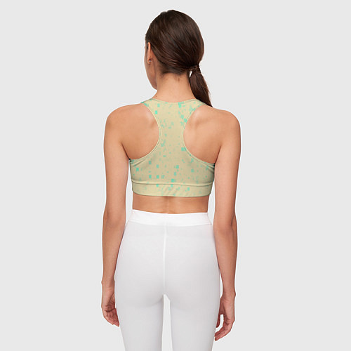 Женский спортивный топ Color beige turquoise / 3D-принт – фото 4