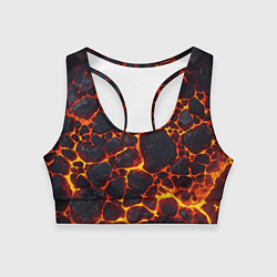 Топик спортивный женский Огненная лава вулкана, цвет: 3D-принт