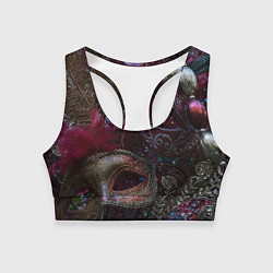 Топик спортивный женский Театральные маски, цвет: 3D-принт