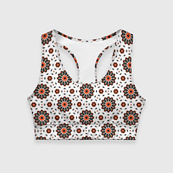 Топик спортивный женский Геометрические цветы на белом, цвет: 3D-принт