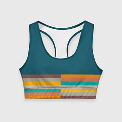Топик спортивный женский Индиго и шумовой градиент заката с текстурой, цвет: 3D-принт