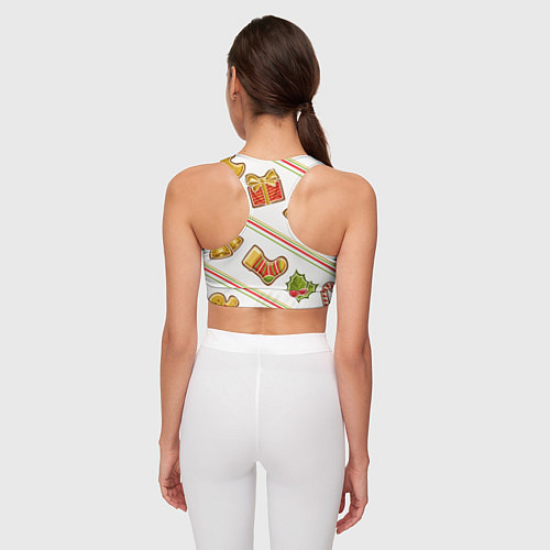 Женский спортивный топ Рождественский дух / 3D-принт – фото 4