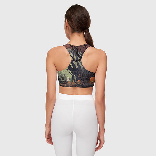 Женский спортивный топ Призрачный лес / 3D-принт – фото 4