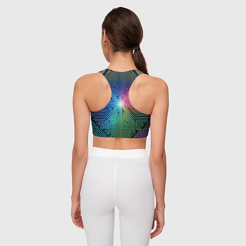 Женский спортивный топ Линейная графика / 3D-принт – фото 4