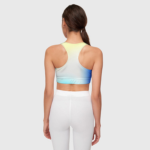 Женский спортивный топ Color yellow blue white / 3D-принт – фото 4