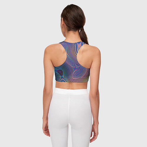 Женский спортивный топ Абстрактная рябь / 3D-принт – фото 4