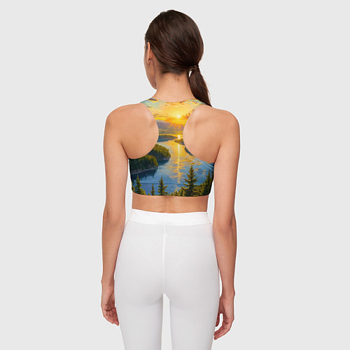 Женский спортивный топ Золотой путь реки / 3D-принт – фото 4
