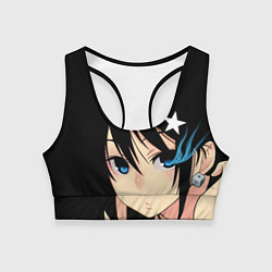 Топик спортивный женский Black Rock Shooter - глаза Мато Курои, цвет: 3D-принт