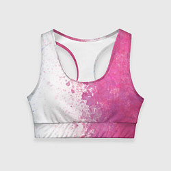 Топик спортивный женский Белый и розовый, цвет: 3D-принт