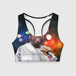 Топик спортивный женский 50 cent, цвет: 3D-принт