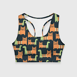 Женский спортивный топ Узор котиков