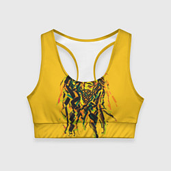 Топик спортивный женский Боб Марли, цвет: 3D-принт