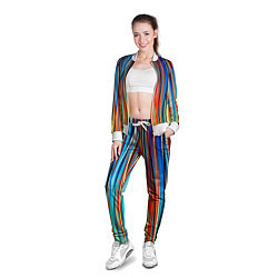 Олимпийка женская Colored stripes, цвет: 3D-белый — фото 2