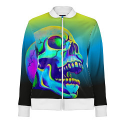 Олимпийка женская Neon skull, цвет: 3D-белый