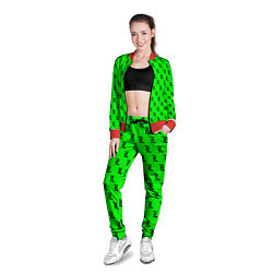 Олимпийка женская Эл паттерн зеленый, цвет: 3D-красный — фото 2