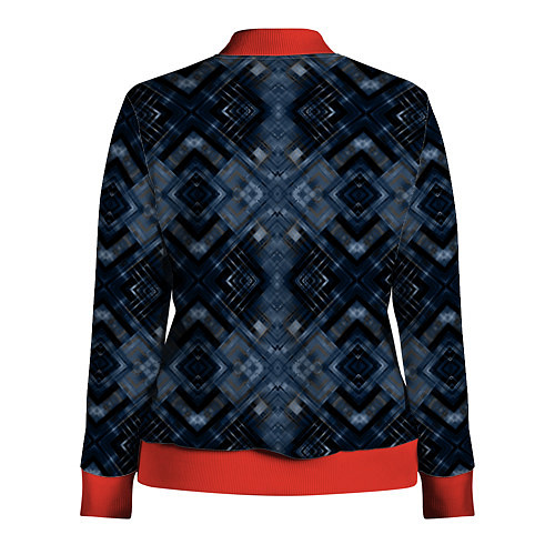 Женская олимпийка Темный синий абстрактный узор / 3D-Красный – фото 2