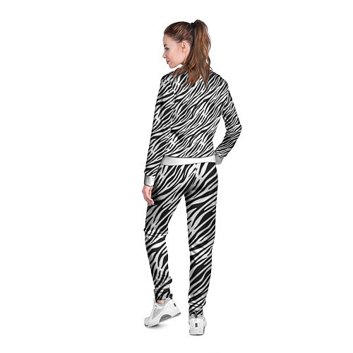 Женская олимпийка Чёрно-Белые полоски Зебры / 3D-Белый – фото 4