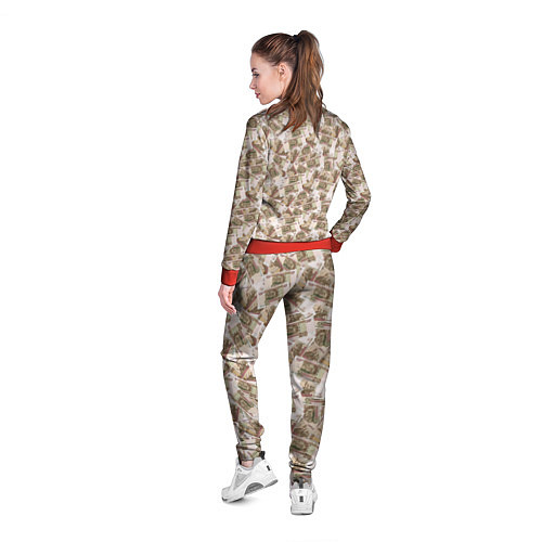 Женская олимпийка Купюры 100 рублей / 3D-Красный – фото 4