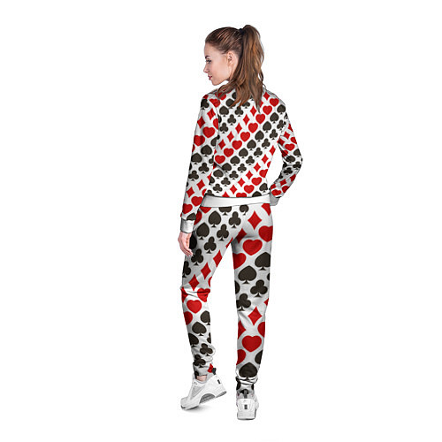 Женская олимпийка Карточные Масти Card Suits / 3D-Белый – фото 4