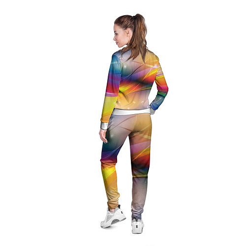 Женская олимпийка Абстрактные линии разных цветов / 3D-Белый – фото 4