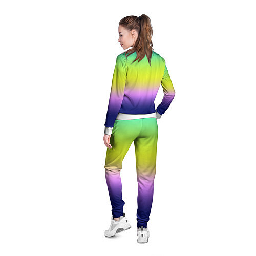 Женская олимпийка Разноцветный размытый фон градиент / 3D-Белый – фото 4