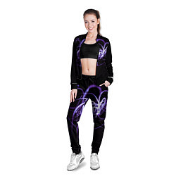 Олимпийка женская Неоновый узор - Фиолетовый, цвет: 3D-черный — фото 2