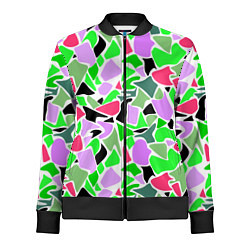 Олимпийка женская Abstract pattern green pink spots, цвет: 3D-черный