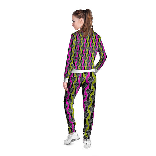 Женская олимпийка Striped multicolored pattern Сердце / 3D-Белый – фото 4