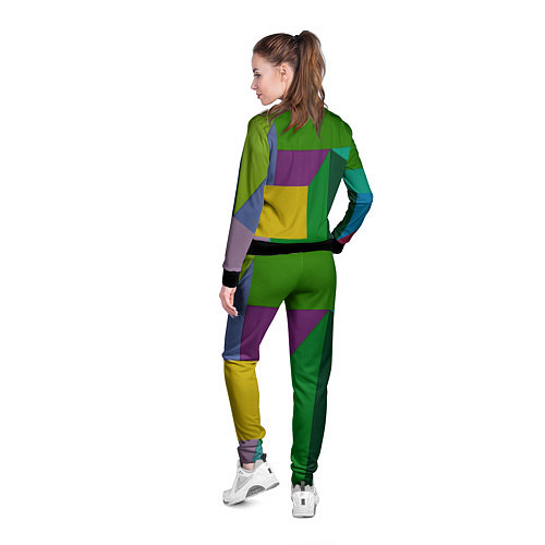 Женская олимпийка Абстрактный случайный набор геометрических фигур - / 3D-Черный – фото 4