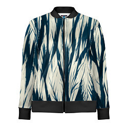 Олимпийка женская Синие рваные полосы, цвет: 3D-черный