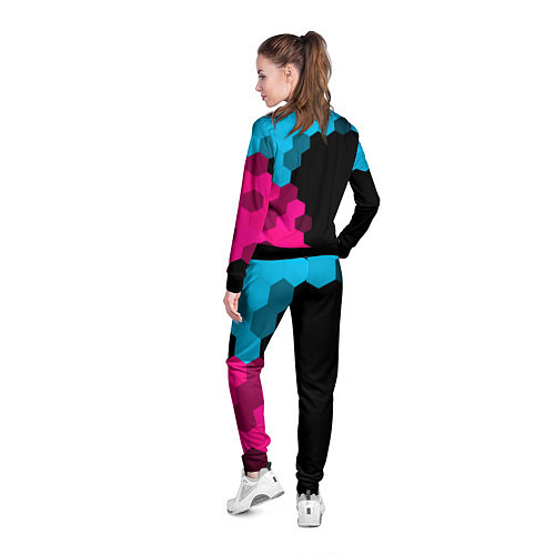 Женская олимпийка Skyrim - neon gradient: по-вертикали / 3D-Черный – фото 4