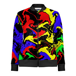 Олимпийка женская Яркие абстрактные краски, цвет: 3D-черный