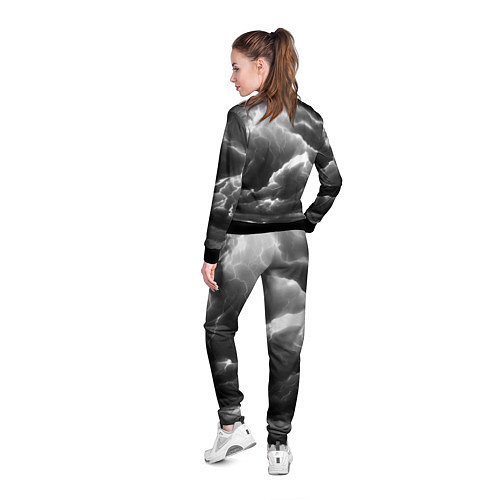 Женская олимпийка Молнии в черных тучах / 3D-Черный – фото 4