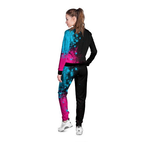 Женская олимпийка Manowar - neon gradient: по-вертикали / 3D-Черный – фото 4