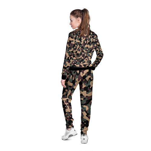 Женская олимпийка Камуфляж Woodland / 3D-Черный – фото 4