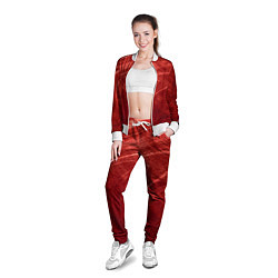 Олимпийка женская Текстура - Red wave, цвет: 3D-белый — фото 2