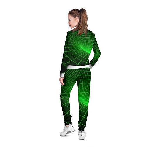 Женская олимпийка Зелёная неоновая чёрная дыра / 3D-Белый – фото 4