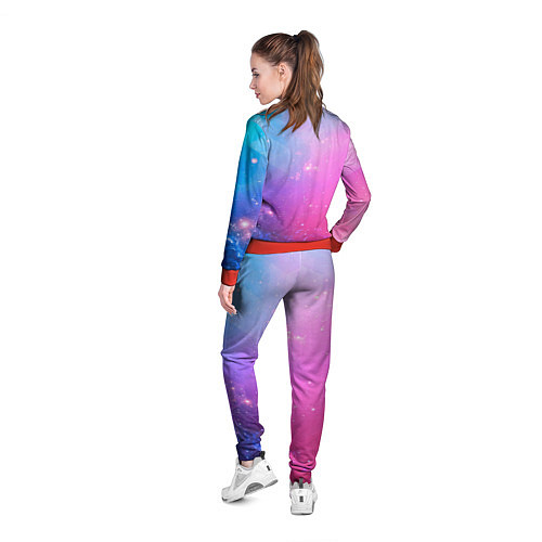 Женская олимпийка Звёздное геометрическое небо / 3D-Красный – фото 4